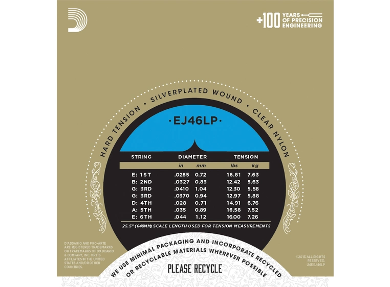 D'Addario EJ46LP Pro Arte` Composites (029-035) High 